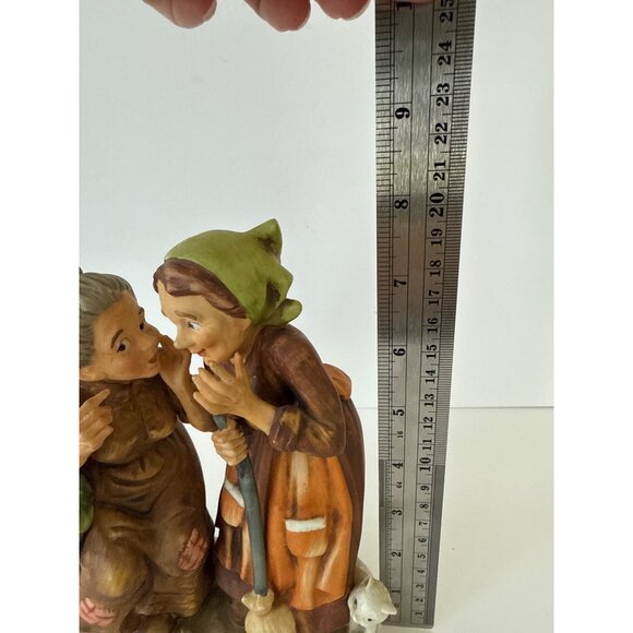 Lefton Hand-Painted Porcelain Figurine Of Gossiping Women With Cat - Picture 8 of 11